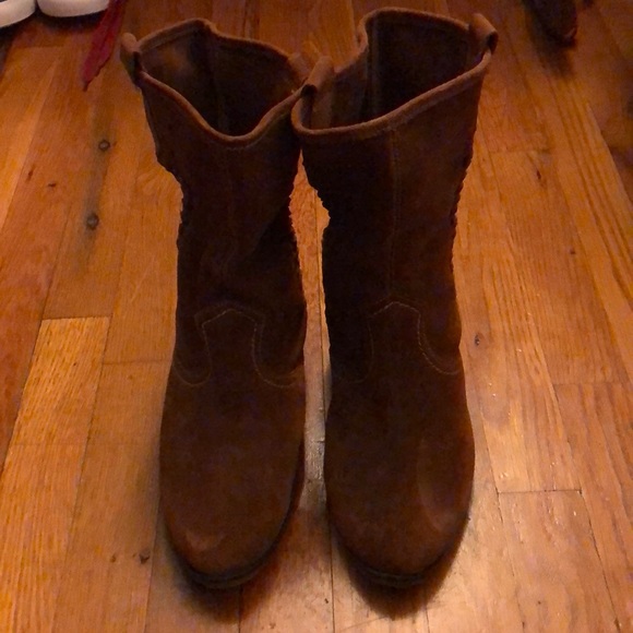 Brown/Tan Genuine Suede SPORTO Boots - Picture 2 of 5